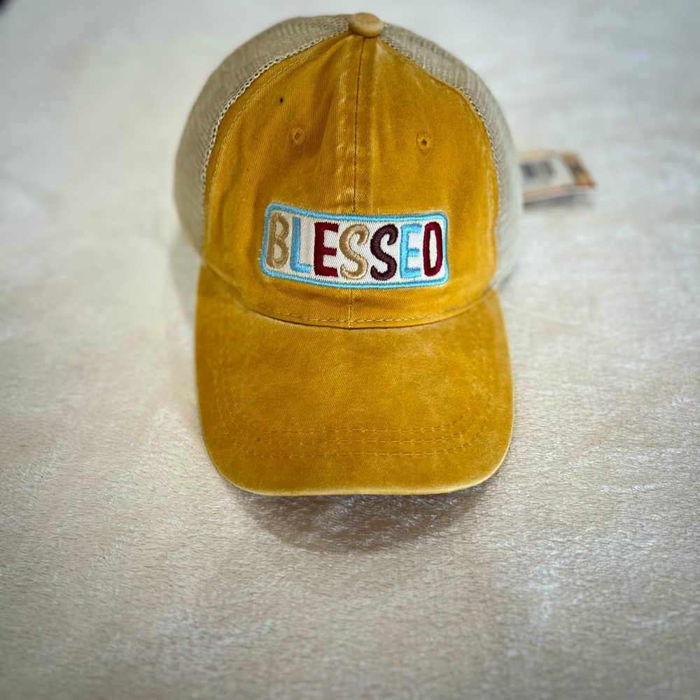 #21.  NWT - Yellow Women’s T2D “Blessed” Trucker Hat